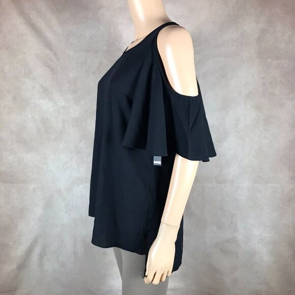 KENSIE Black Cold-Shoulder Top NWT SMALL - Picture 3 of 6